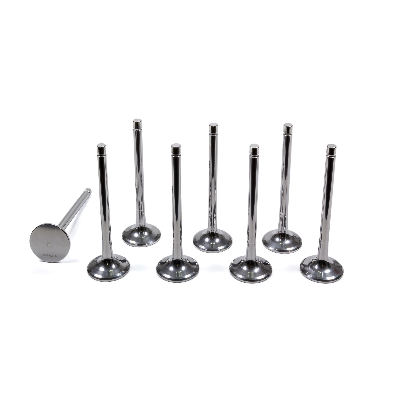 Del West 11/32" Titanium Exhaust Valves - 1.600", + .200" Long, Radius Groove - (Set of 8)