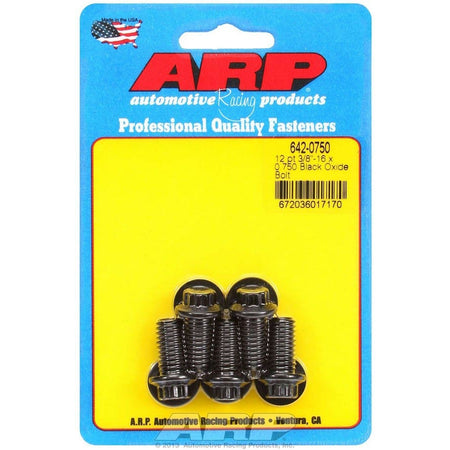 ARP 3/8-16" Thread Bolt 0.750" Long 3/8" 12 Point Head Chromoly - Black Oxide