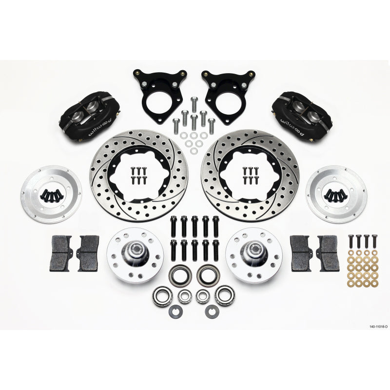 Wilwood Forged Dynalite Pro Series Front Brake Kit - Black Anodized Caliper - SRP Drilled & Slotted Rotor - 87-93 Mustang 10.75" Rotor