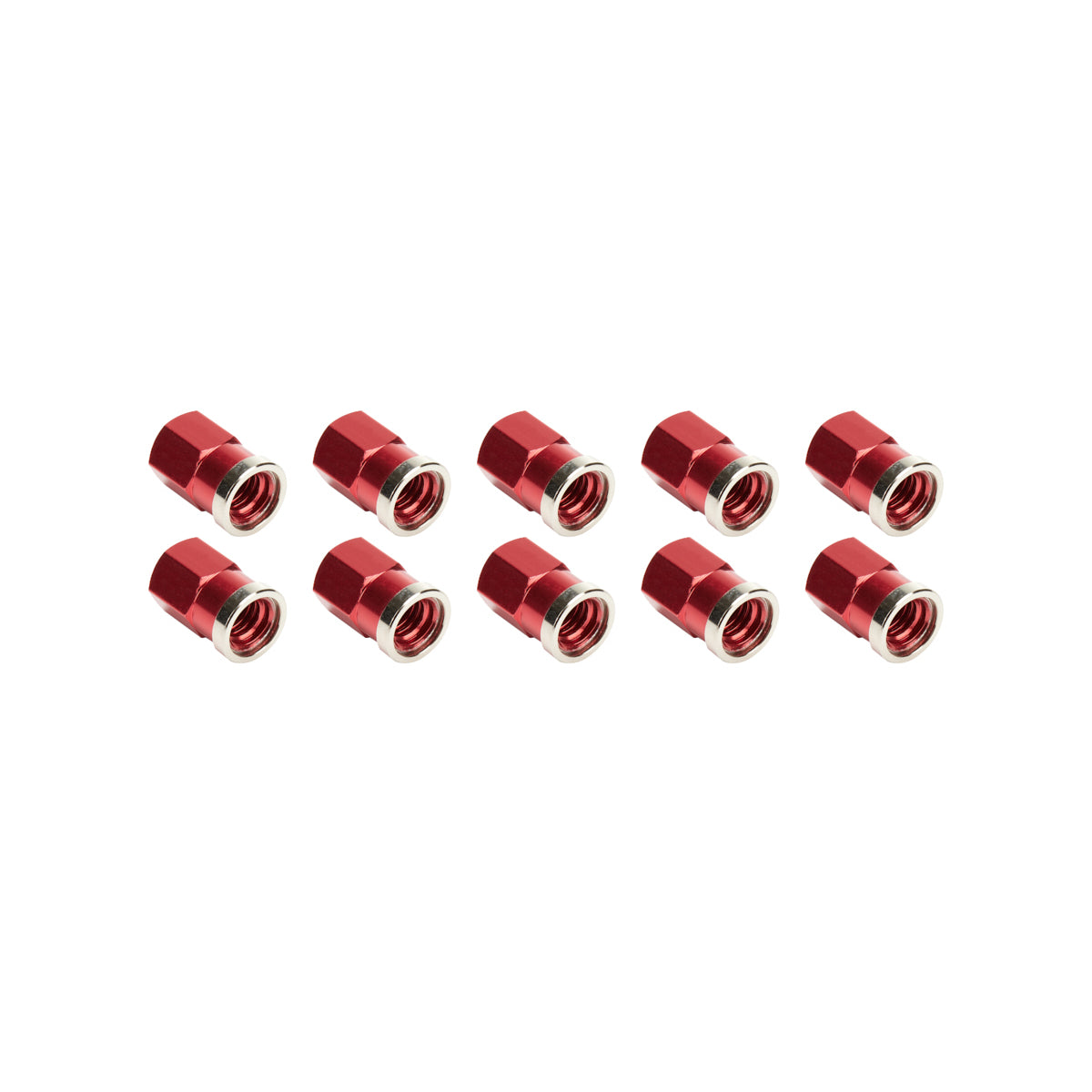 Allstar Performance Quick Change Cover Nuts - Short - Red (Set of 10)