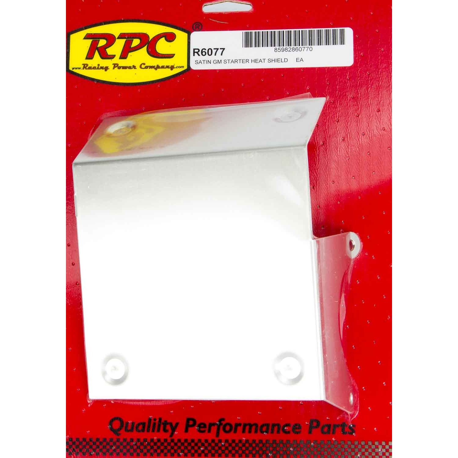 Racing Power Aluminum Starter Heat Shield Satin Stock Replacement Starters Chevy V8 - Each