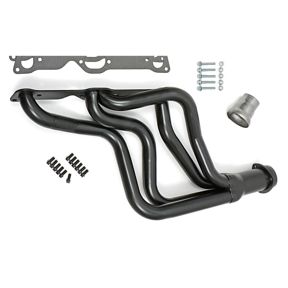 Hedman Hedders Street Headers - 1.75 in Primary - 3 in Collector - Black Paint - Pontiac V8 - A-Body 1964-72 - Pair