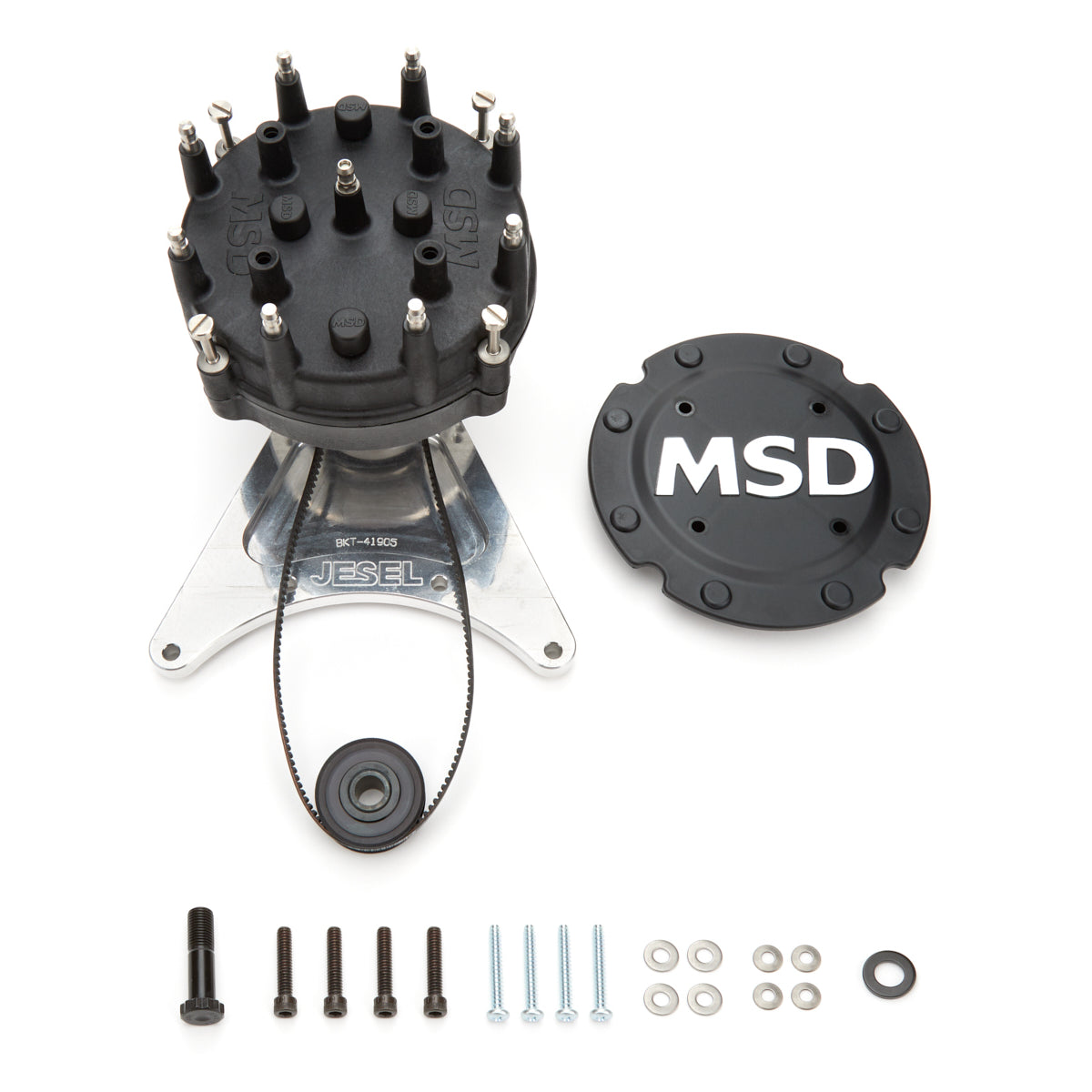 Jesel Distributor Belt Drive - HEI Style Distributor - MSD Cap - Jesel Belt Drive System - Raised Cam - Small Block Chevy