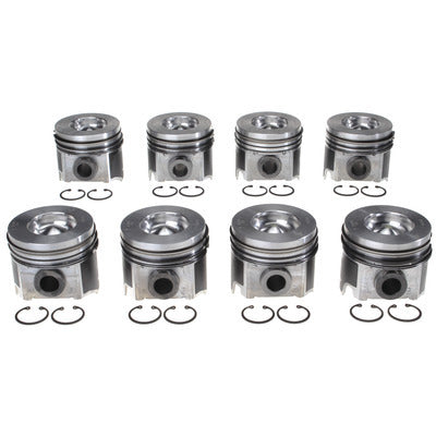 Clevite Forged Piston and Ring Kit - 3.740 in Bore - 3.0 x 2.0 x 3.0 mm Ring Groove - Flat - Combustion Chamber - 6.0 L - Ford PowerStroke