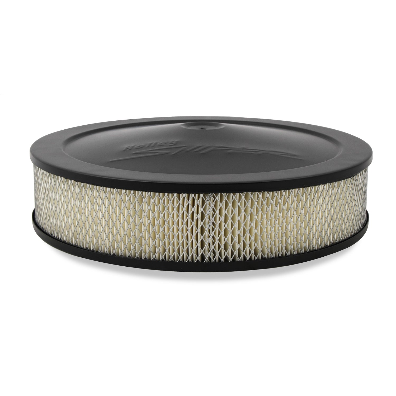 Holley 14" Round Air Cleaner Assembly - 3" Tall - 5-1/8" Carb Flange - Drop Base - Paper Filter - Steel - Black