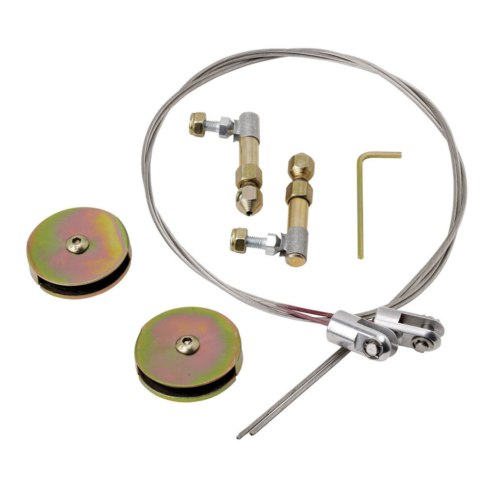 Lokar Door Latch Cable - Cut to Fit - 36" Long - Ends/Pulleys - Steel - Cadmium/Zinc Oxide