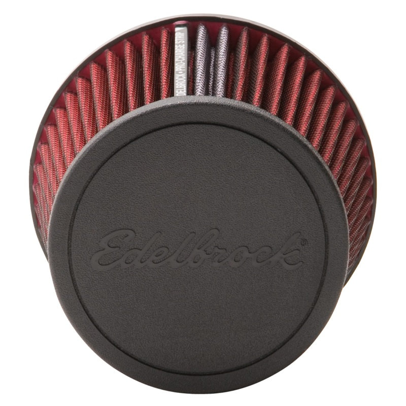 Edelbrock Pro-Flo Air Filter Element Conical 5-1/2" Base - 4-3/4" Top Diameter - 6-1/2" Tall - Chrome/Red