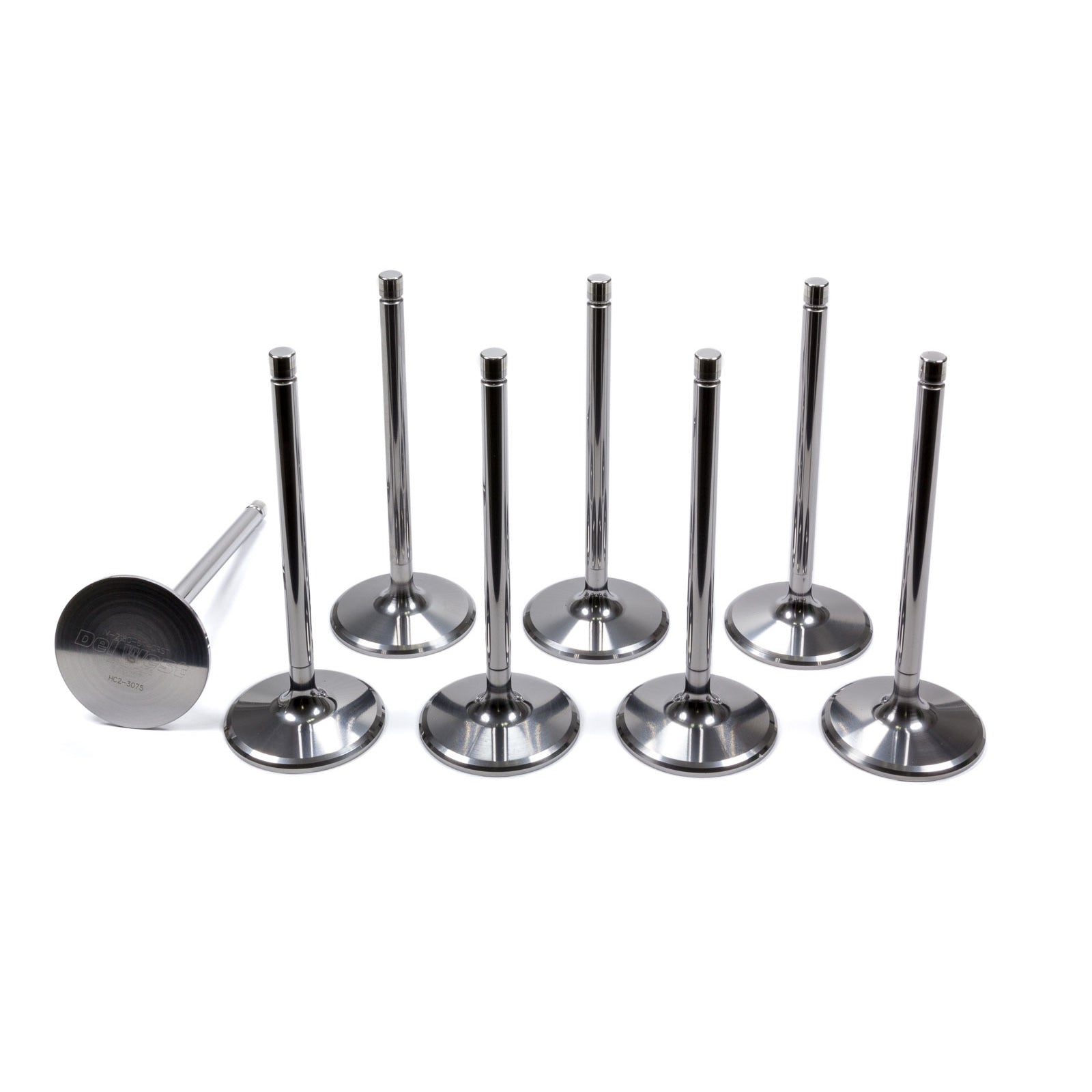Del West 11/32" Titanium Intake Valves - 2.180", + .600" Long, Radius Groove - (Set of 8)