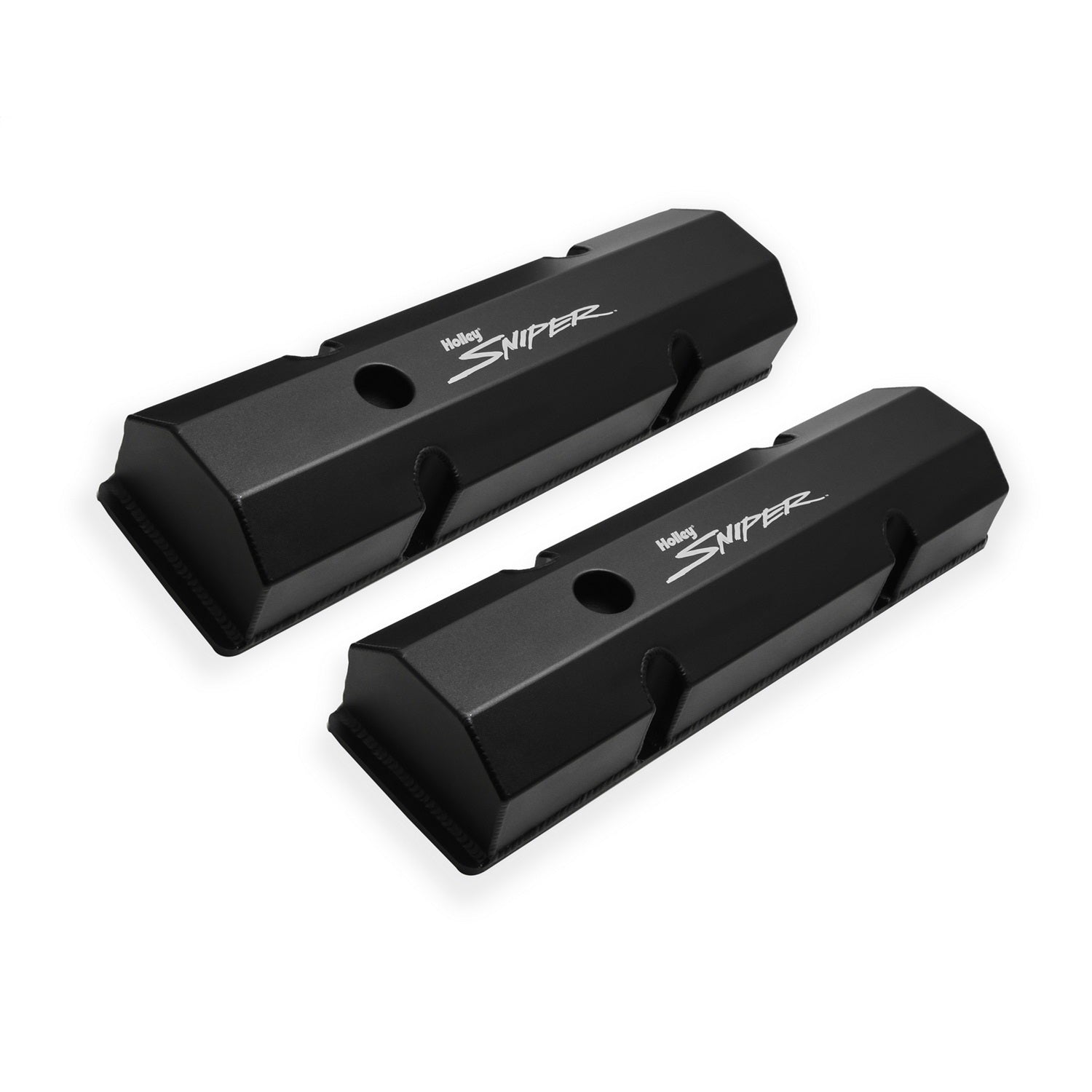 Sniper Fabricated Aluminum Valve Cover - Chevy Small Block - Black Finish