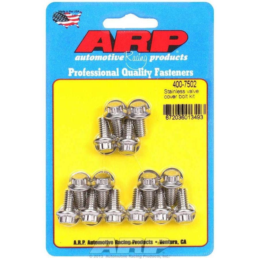 ARP Stainless Steel Valve Cover Bolt Kit - 12-Point - 1/4"-20 - Stamped Steel Covers - Set of 14