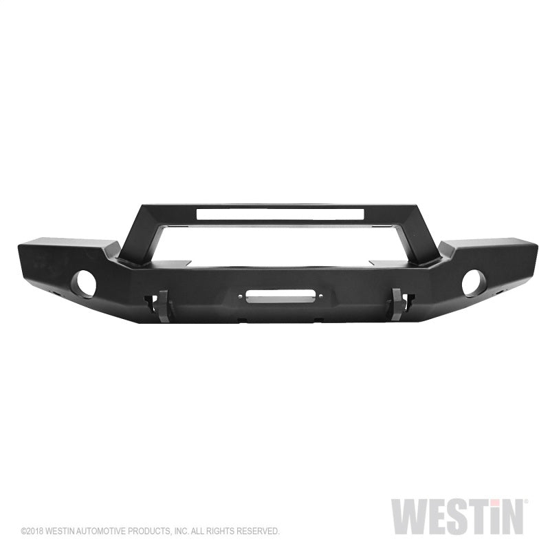 Westin WJ2 Full Width Front Bumper - Light Bar Mount - Steel - Black- Jeep Wrangler JL 2018