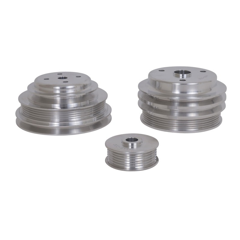 BBK Performance Under Drive Pulley Kit - 5 Rib Serpentine - Aluminum - Small Block Chevy 1985-87