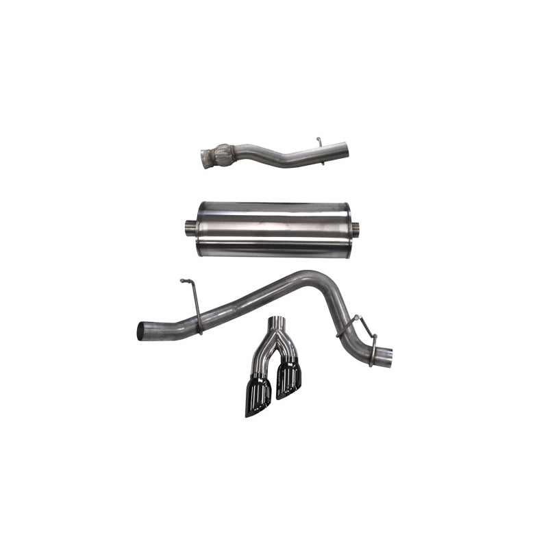 Corsa Sport Cat-Back Exhaust System - 3 in Diameter - Single Side Exit - Dual 4 in Black Tips - GM LS-Series - GM Fullsize SUV 2015-19