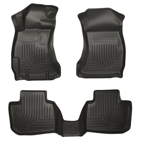 Husky Liners Front/2nd Seat Floor Liner Weatherbeater Plastic Black - Subaru Midsize Car/SUV 2010-12