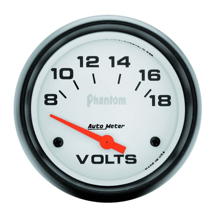 Auto Meter Phantom Voltmeter - 2-5/8" - 8-18 Volts