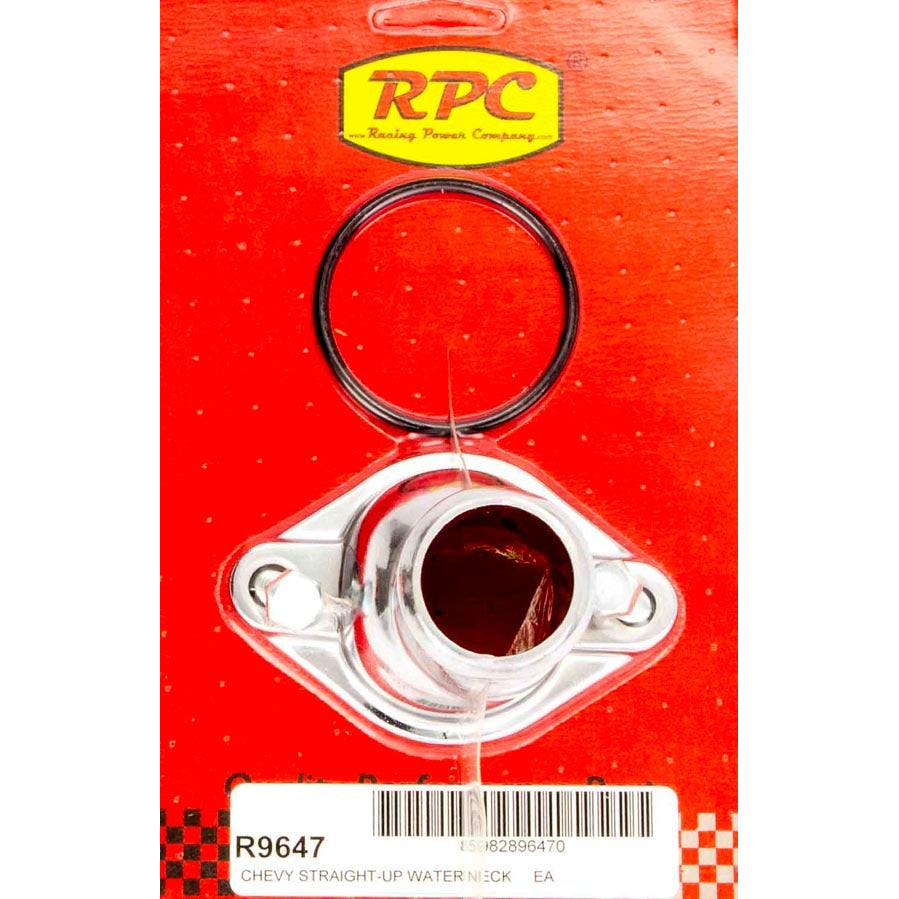 Racing Power Straight Water Neck 1-1/2" ID Hose O-Ring Steel - Chrome