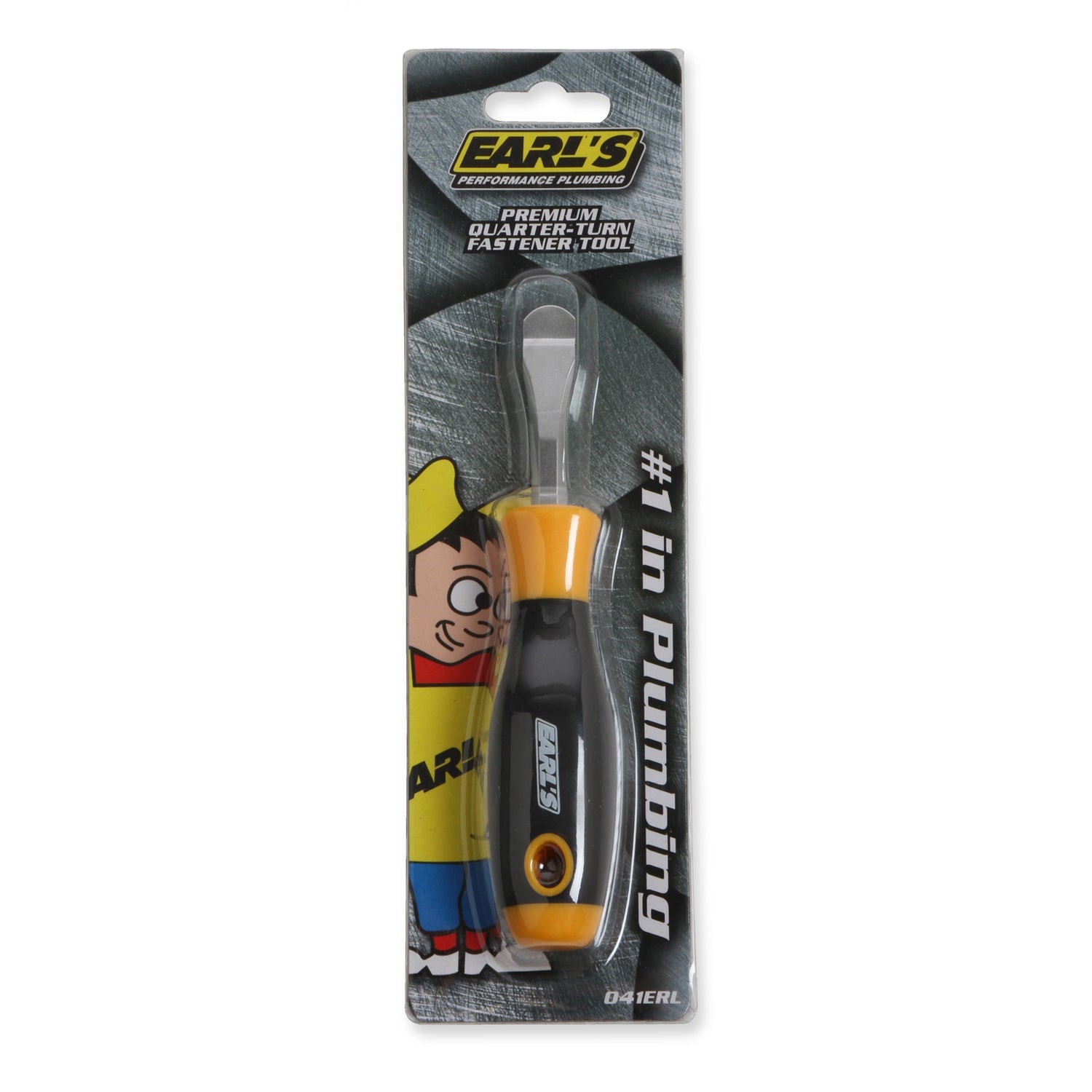 Earl's Quick Release Fastener Wrench - 3/8" Slot Head - Easy Grip Handle - Steel Shank - Plastic - Black/Yellow