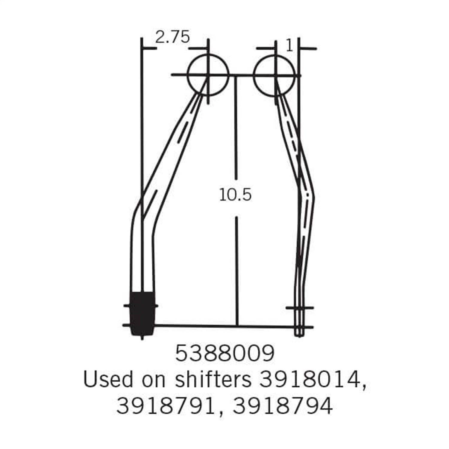 Hurst Chrome-Plated Steel Shifter Stick (Only) - Thread Size: 3/8"-16 - Fits Model Number: 391-8014 - 391-8791 - 391-8794