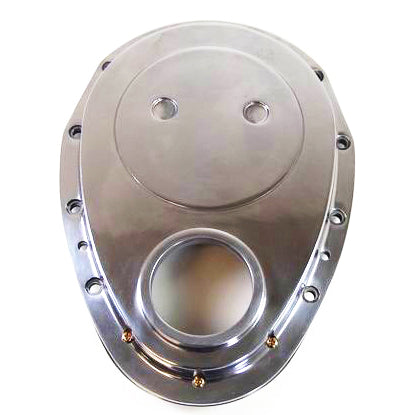 Racing Power 2-Pc Timing Chain Cover SB Chevy Polished Aluminum