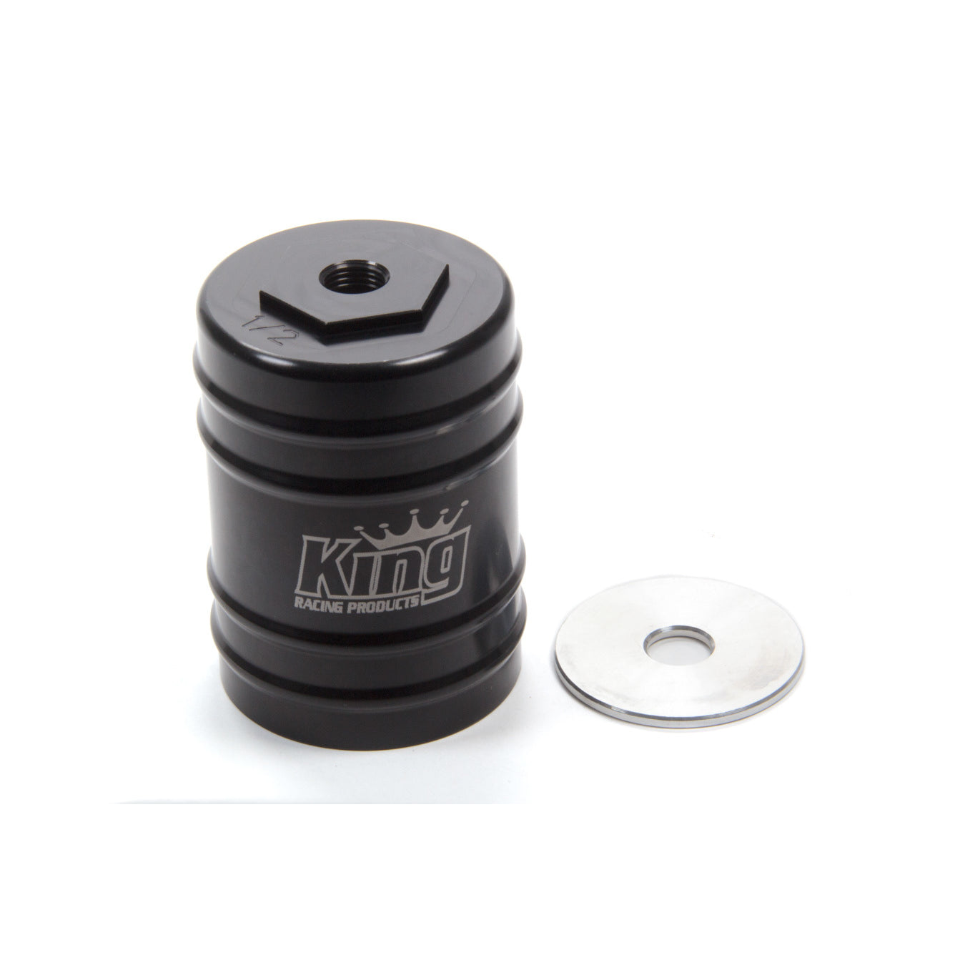 King Racing Products Adjustable Bump Stop Cup 1/2-20 Thread Shaft Aluminum Black Anodize - Small Body Shocks