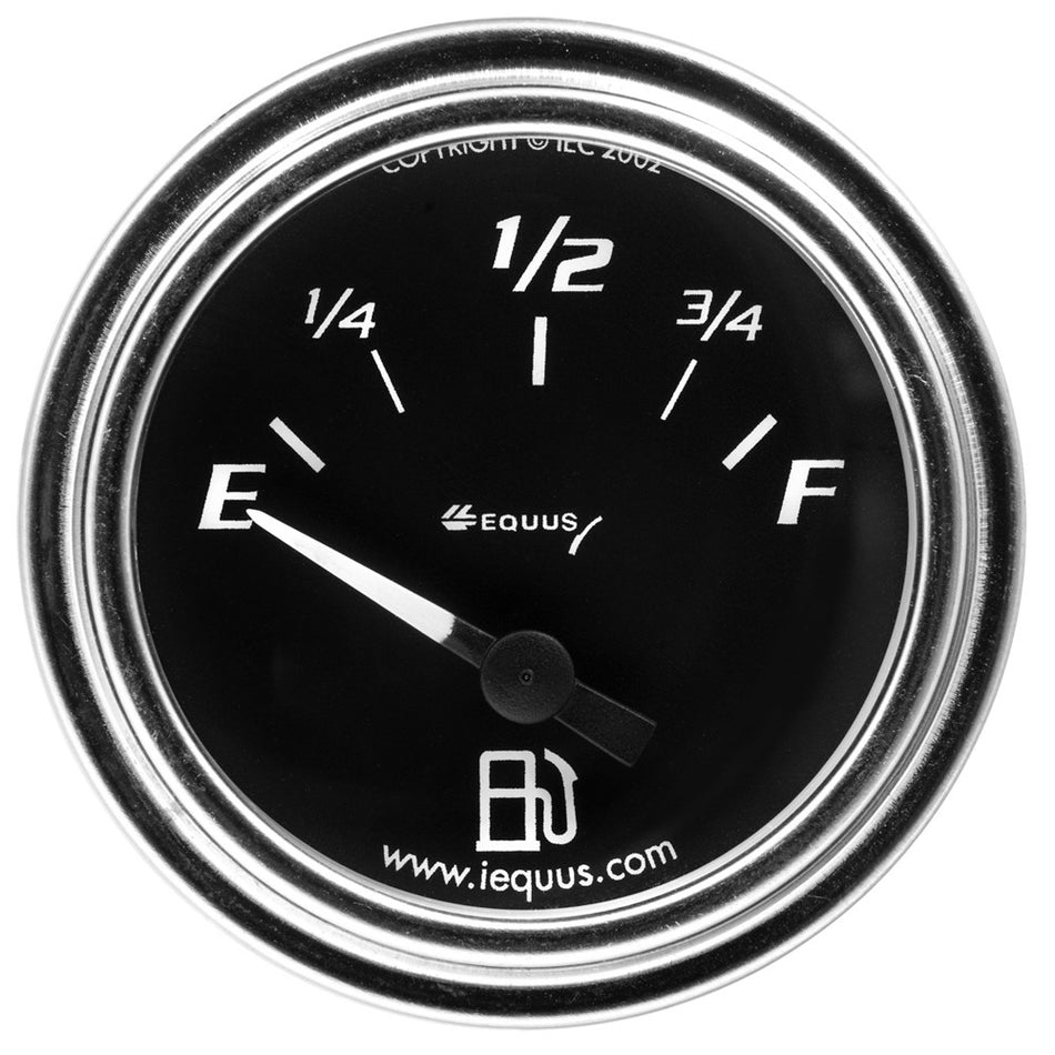 Equus 7000 Classic Series Fuel Level Gauge - 73-10 ohm - Electric - Analog - Short Sweep - 2" Diameter - Black Face