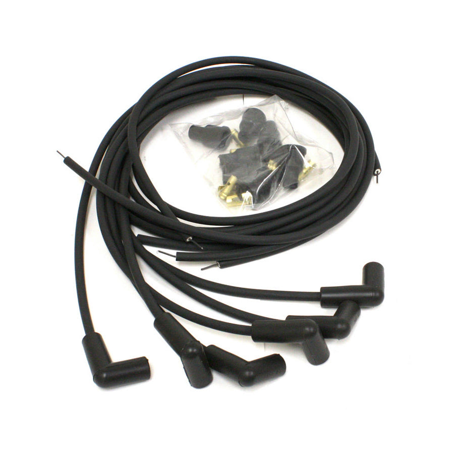 PerTronix Flame-Thrower Spark Plug Wire Set - 7 mm - Black - 90° Plug Boots - Socket Style - Universal 6 Cylinder