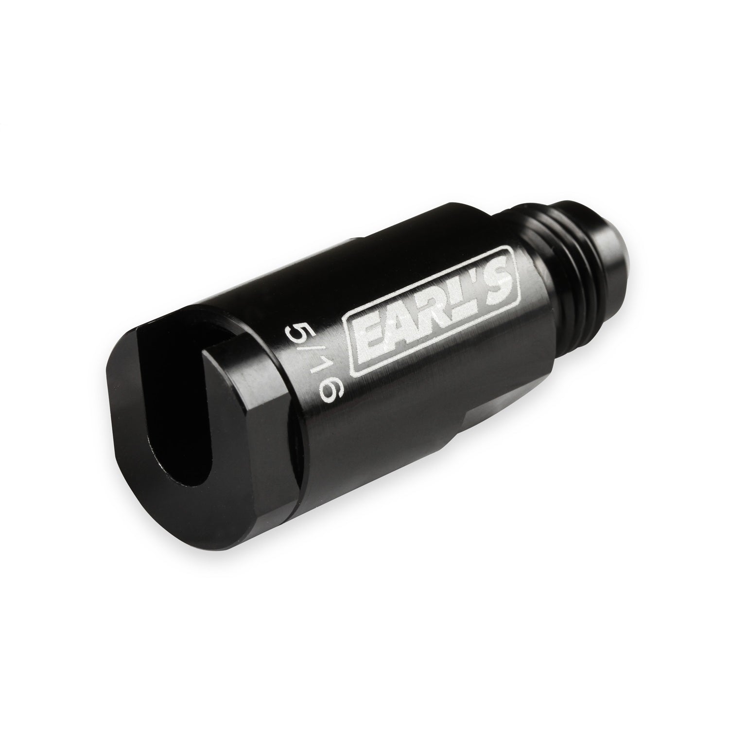 Earl's Fuel Line Adapter Fitting - Straight - 5/16" SAE Female Quick Disconnect to 6 AN Male - Aluminum - Black