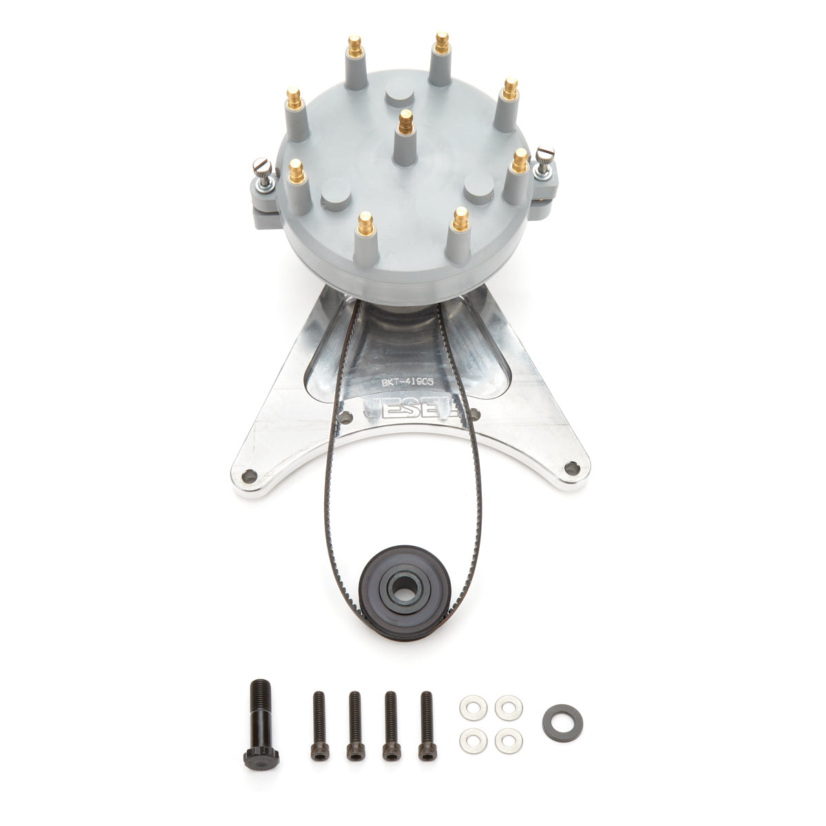 Jesel Distributor Belt Drive - HEI Style Distributor - Moroso Cap - Jesel Belt Drive System - Raised Cam - Small Block Chevy