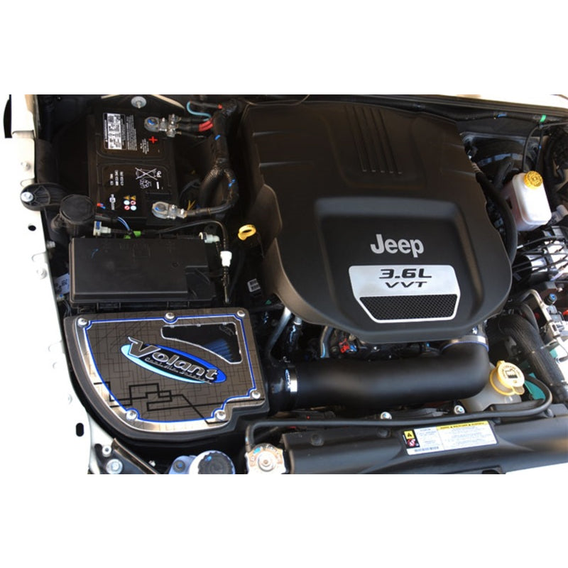 Volant Closed Box Air Intake - Maintenance Free Filter - Black - 3.6 L - Mopar V6 - Jeep Wrangler JK 2012-18