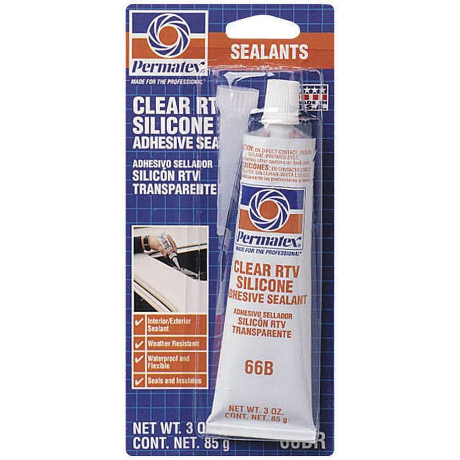 Permatex Clear Silicone Adhesive Sealant - 3 oz. Tube