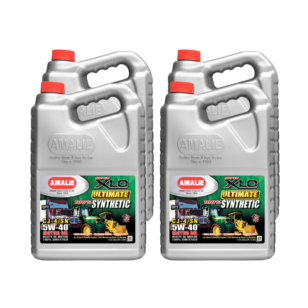 Amalie XLO Ultimate 5W40 Synthetic Motor Oil - 1 Gallon Jug (Set of 4)
