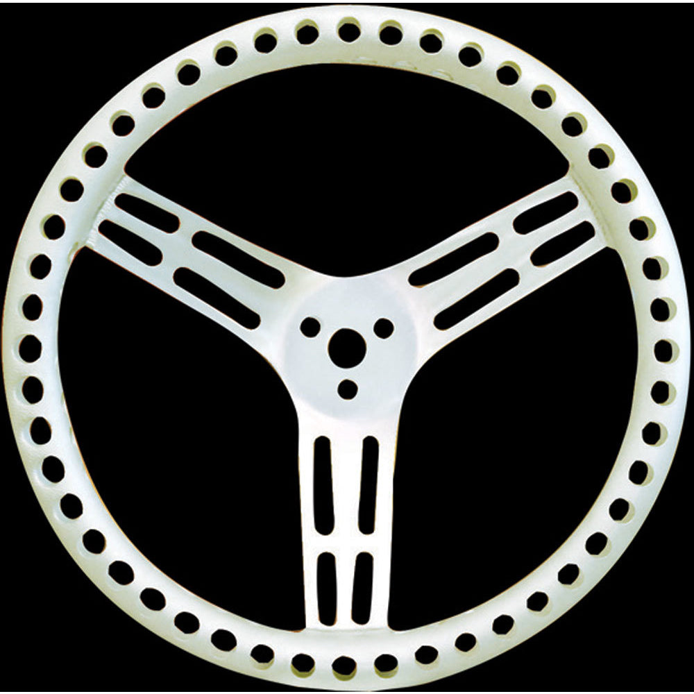 Longacre 14" Natural Aluminum Non-Coated Steering Wheel - Dished - Drilled