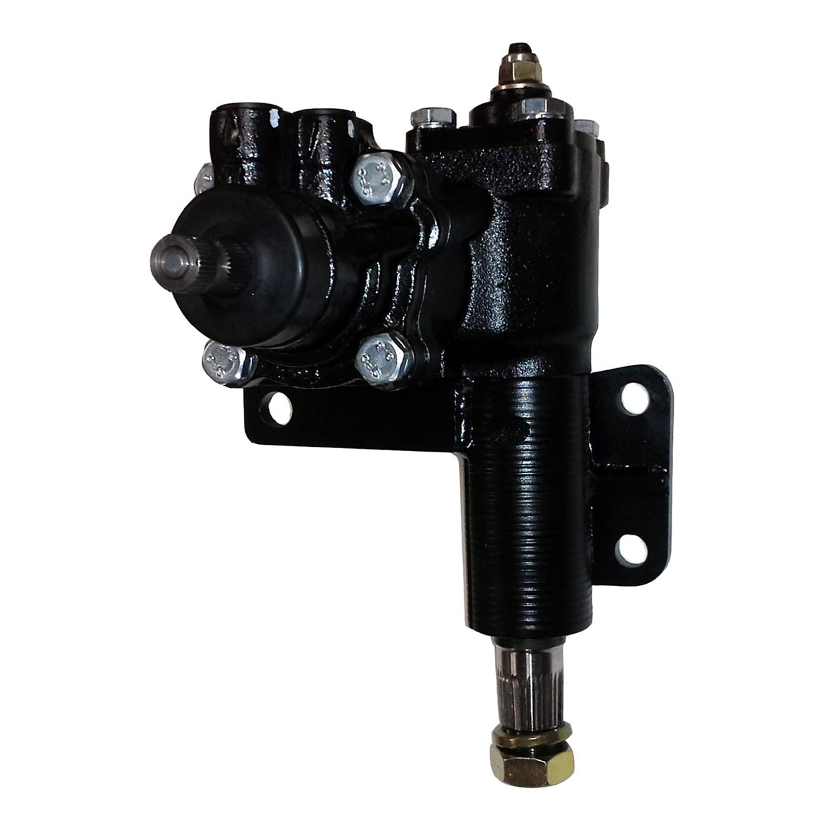 Borgeson Power Steering Box Iron Black Paint 1-1/8" Pitman Shaft - Mopar 1971-82