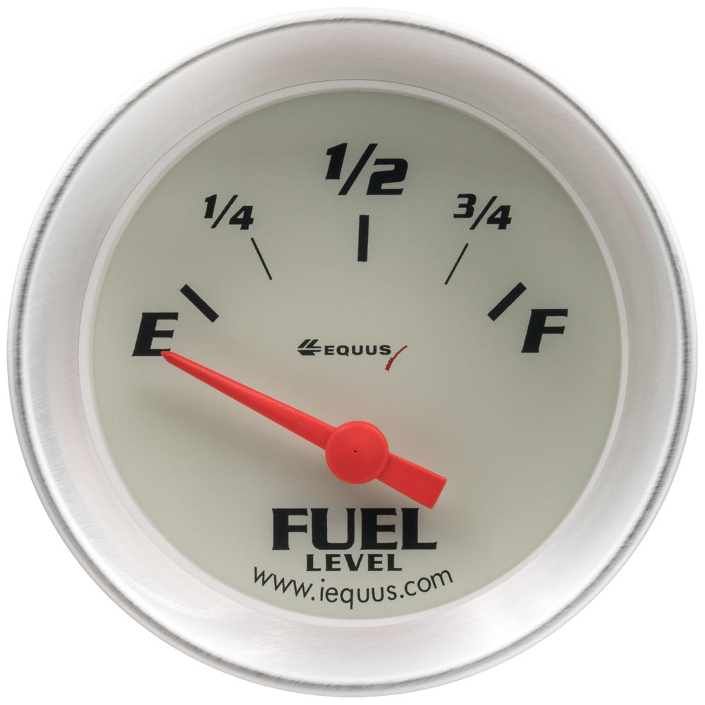 Equus 8000 Series Fuel Level Gauge - 0-90 ohm - Electric - Analog - Short Sweep - 2" Diameter - White Face