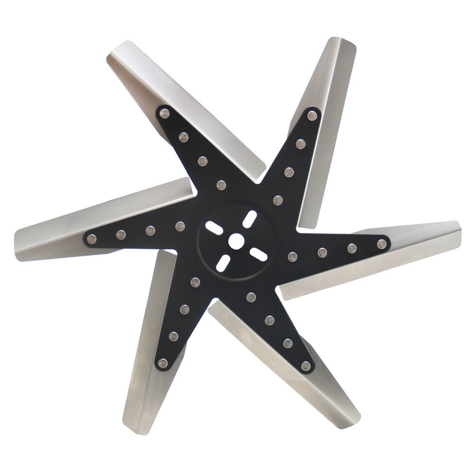 Derale Flex Fan - Reverse Rotation - 18 in Fan - 6 Blade - 5/8 in Pilot - Universal Bolt Pattern - Steel Hub/Stainless Blades - Black/Natural