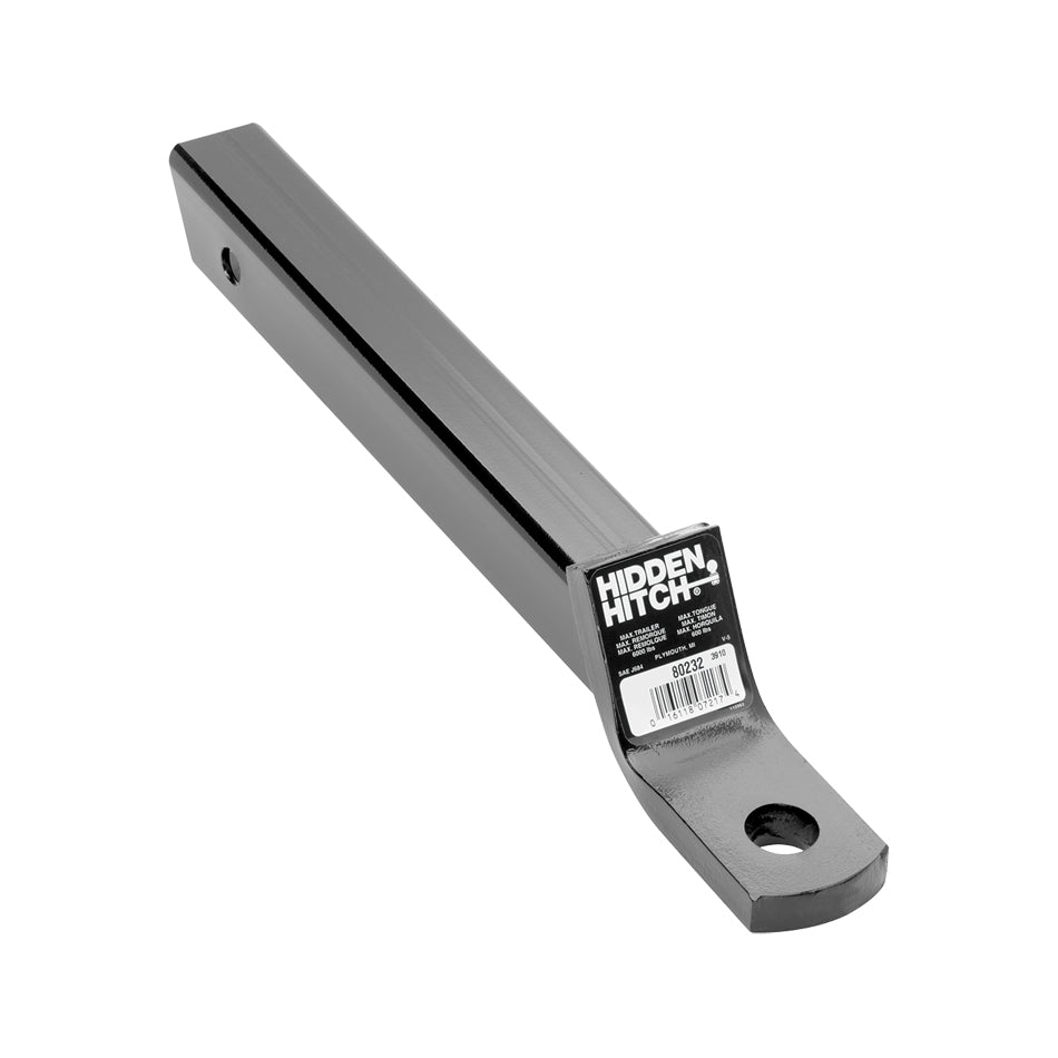 Hidden Hitch Ball Mount Hitch - 1" Hitch - 16" Long - 2" Drop - 6000 lb. Capacity - Steel - Black Powder Coat