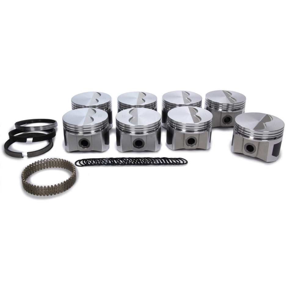 ProTru by Wiseco Pro Tru Street Series Forged Piston Set - 4.350" Bore - 1/16 x 1/16 x 3/16" Ring Grooves - Plus 4 cc - Mopar RB-Series 1966-79 (Set of 8)