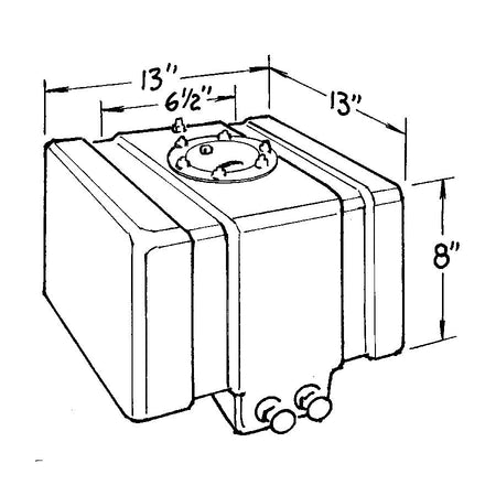 Jaz Products Drag Race 5 Gallon Fuel Cell - 13 in Wide x 13 in Deep x 8 in Tall - Two 8 AN Outlets - 6 AN Vent - Foam - Black