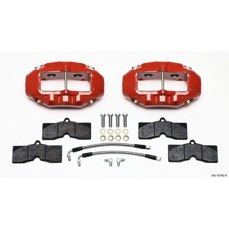 Wilwood D8-4 Rear Brake System - 4 Piston Caliper - Red - Chevy Corvette 1965-82