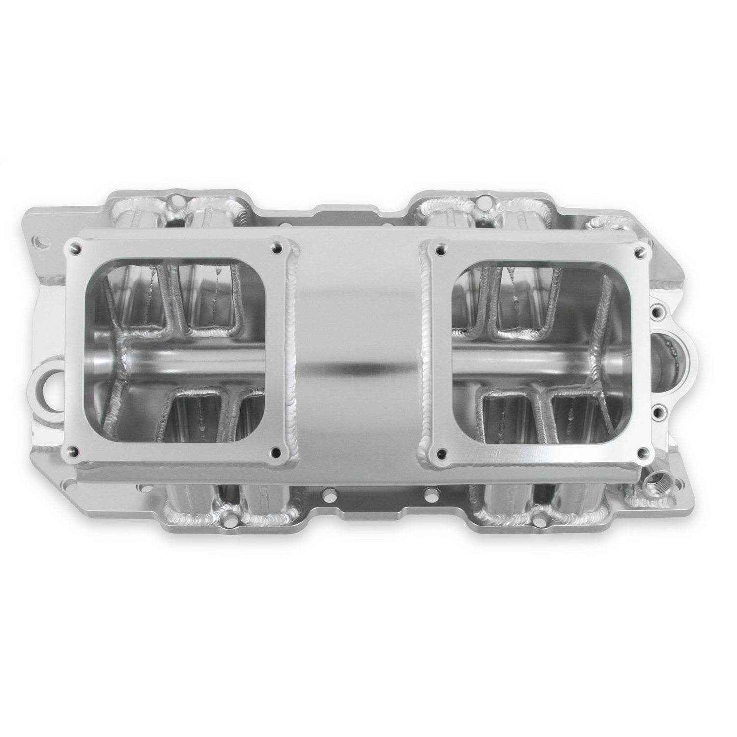 Sniper Fabricated Intake Manifold BBC Single Plane 2 x 4500 Silver with Sniper Logo