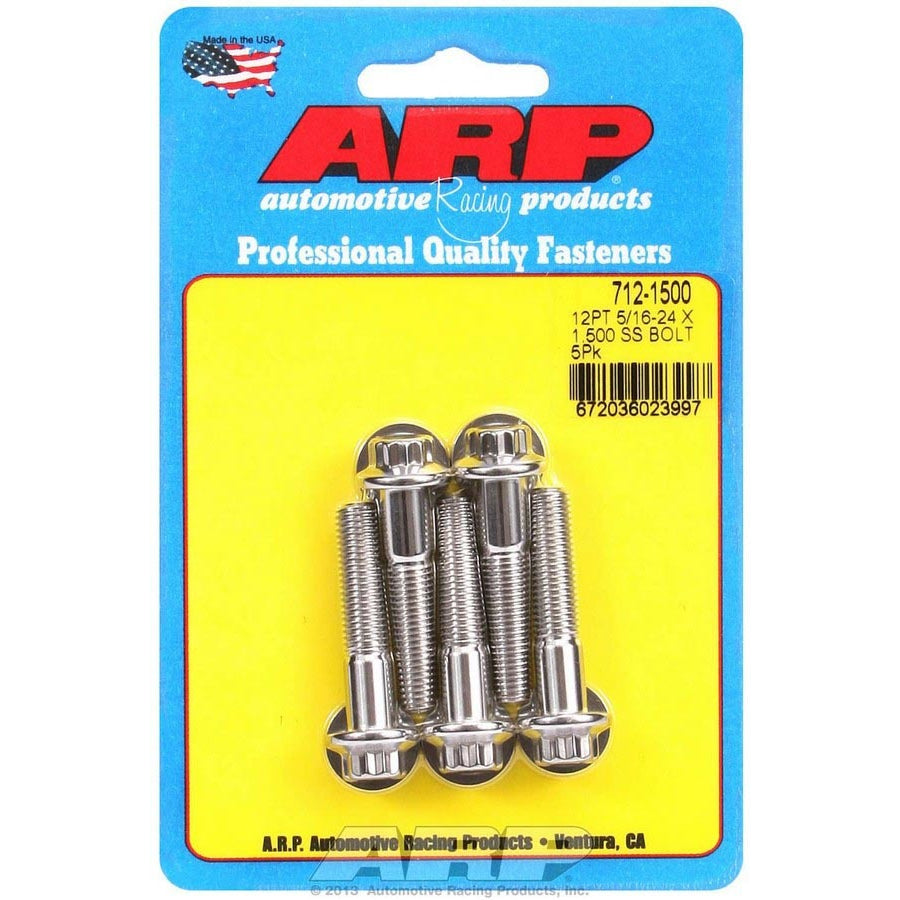 ARP Stainless Steel Bolt Kit - 12 Point (5) 5/16-24 x 1.500