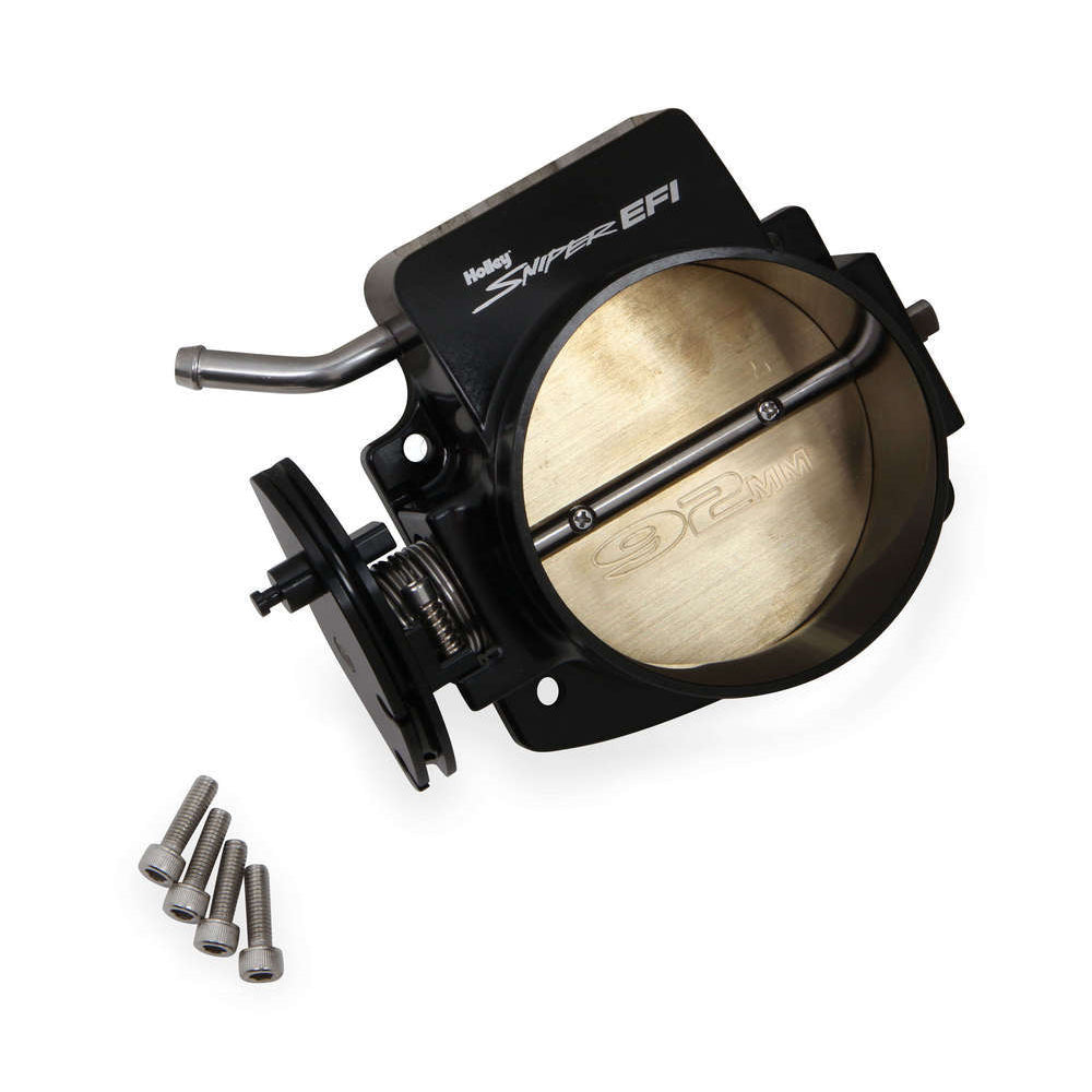 Holley Sniper EFI Throttle Body - Stock Flange - 92 mm Single Blade - IAC Provision - Billet - Black Anodized - GM LS-Series
