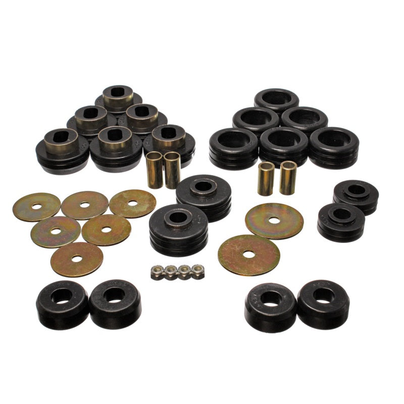 Energy Suspension Hyper-Flex Body Mount Bushing - Black/Cadmium - GM Fullsize SUV 1981-92