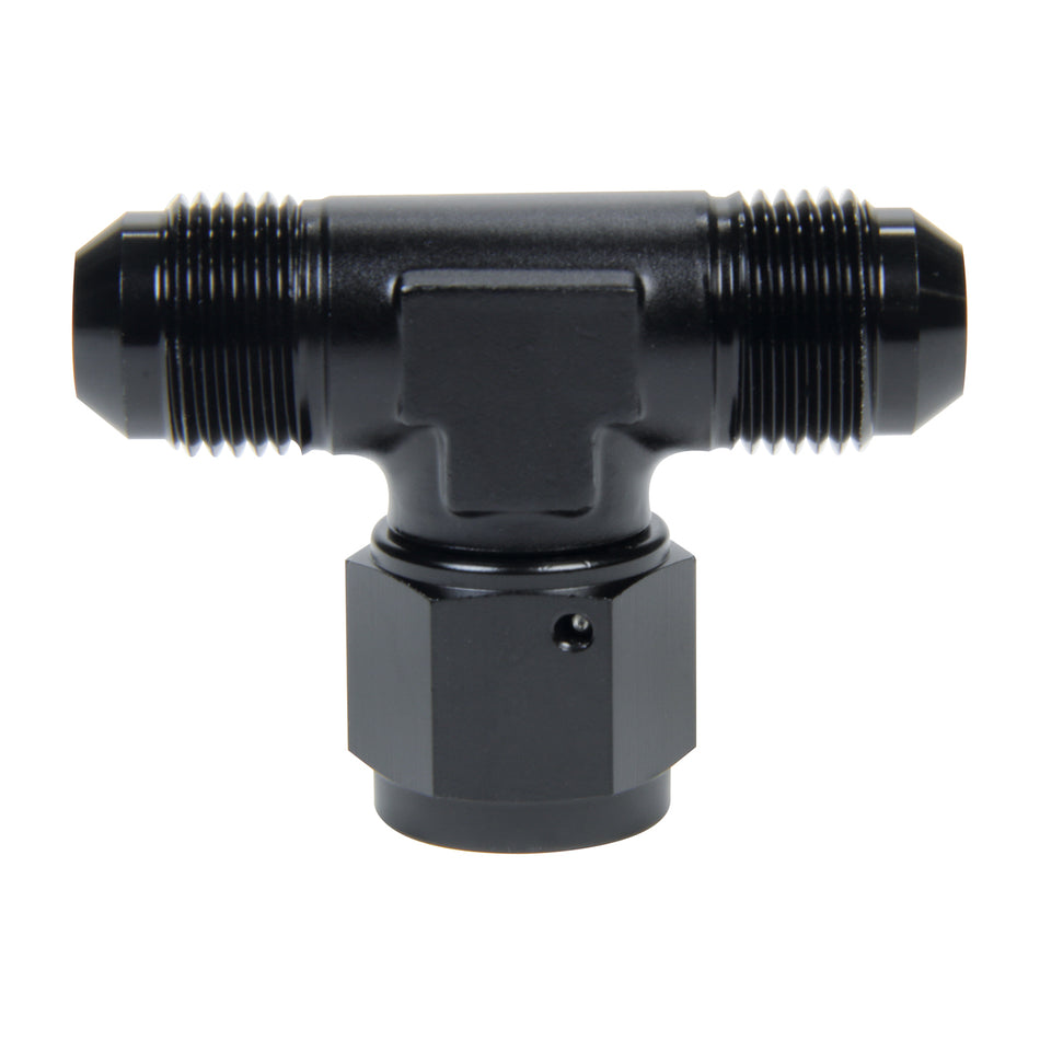 Allstar Performance Tee Adapter - 6 AN Male x 6 AN Male x 6 AN Female Swivel - Black Anodize