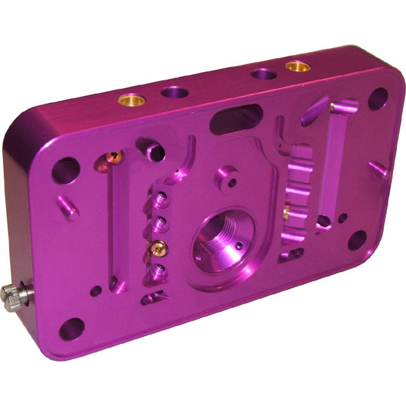 Proform Billet Aluminum Adjustable Metering Block - Purple Anodized - Holley 4150