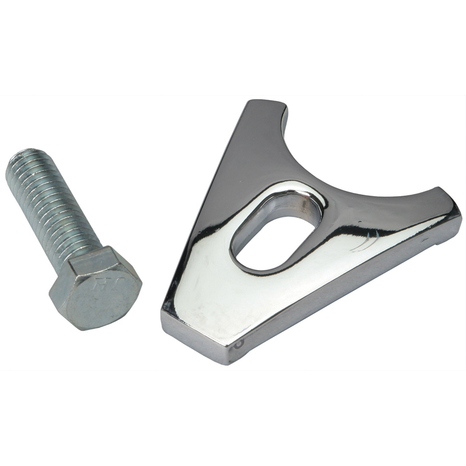 Trans-Dapt Distributor Hold Down - Bolt Mounted - Chrome - Chevy V8