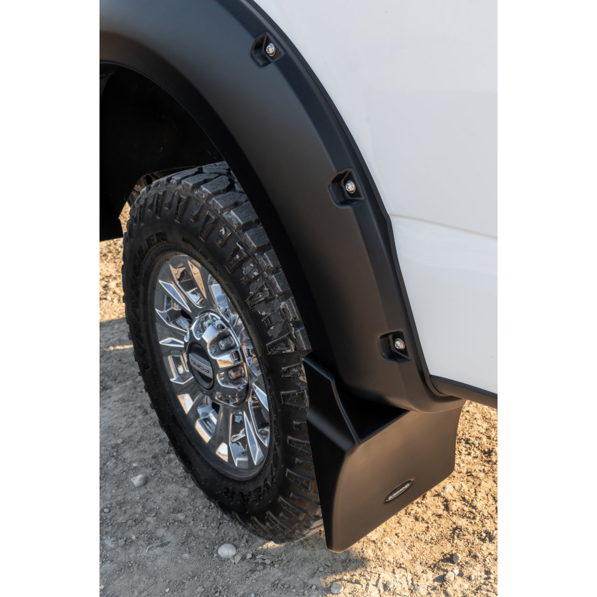 Bushwacker Trail Armor Mud Flap - Rear - Plastic - Black - Bushwacker Pocket Style Flares - F250 - (Pair)