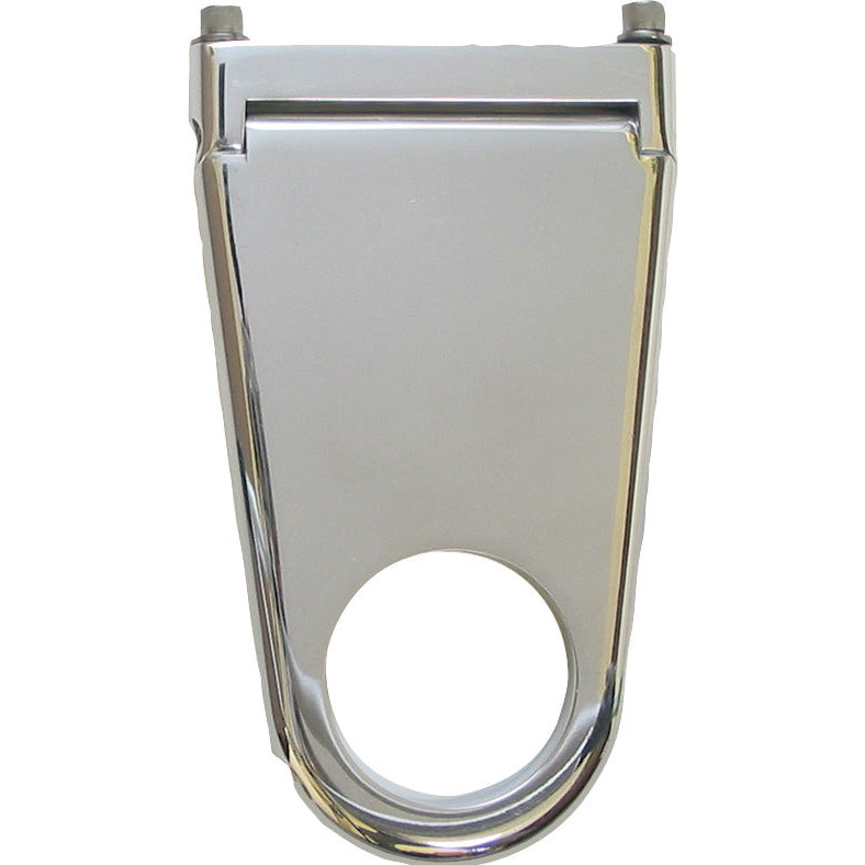 Borgeson Steering Column Bracket - 2" Diameter Tube - 5" Drop - Hinged Base - Aluminum - Polished