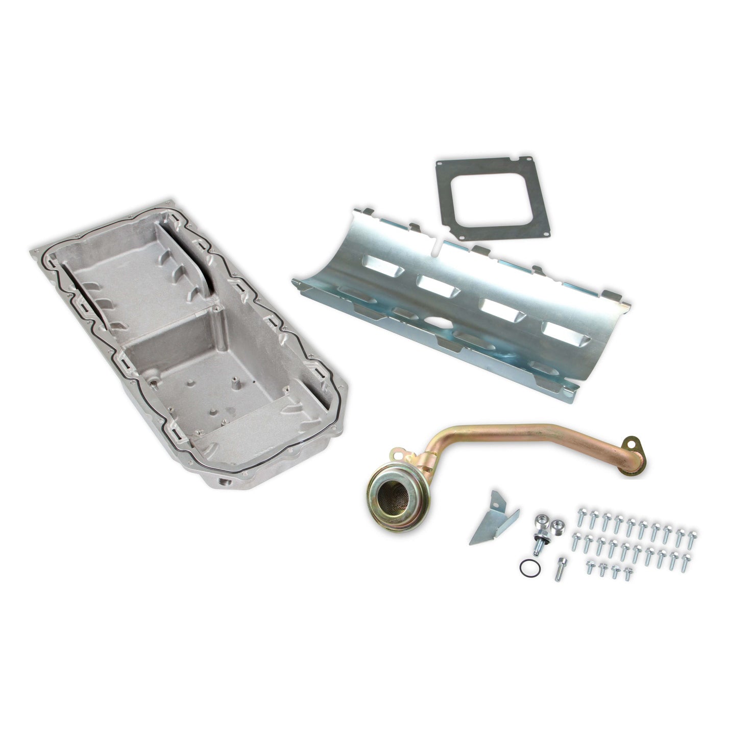 Holley Retrofit OIl Pan - Mid Sump - 6 Quart - 6-2/5 in Deep - Baffle/Pickup/Tray - Mopar Gen III Hemi