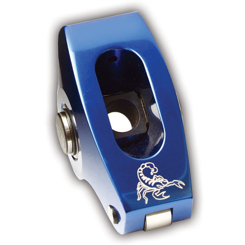 Scorpion Race Series Rocker Arm - 7/16" Stud Mount - 1.80 Ratio - Full Roller - Aluminum - Blue Anodize - Big Block Chevy